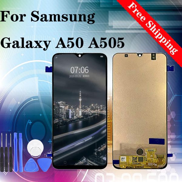 

good quality tft brightness adjustable for samsung galaxy a50 a505 lcd display touch screen dhl with tempered film gifts