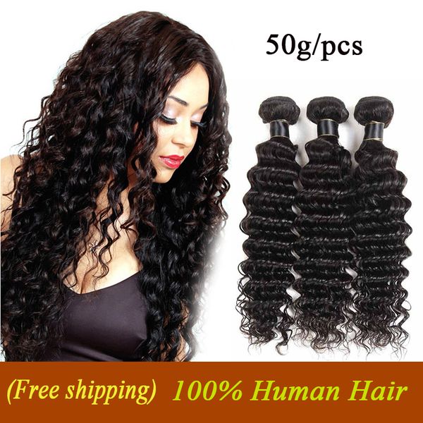 Deep Wave Bundles Indian Malaysian Brazilian Virgin Hair Weave