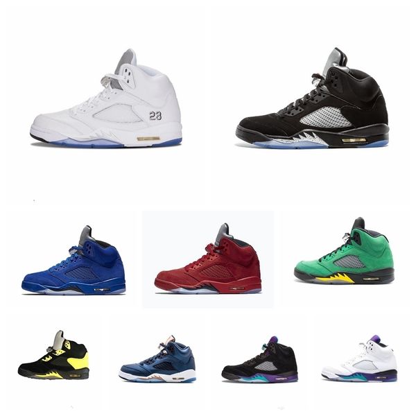 

new classic 5 5s v og black metallic gold white cement mens basketball shoes blue suede olympic metallic fire red sports sneakers shoes