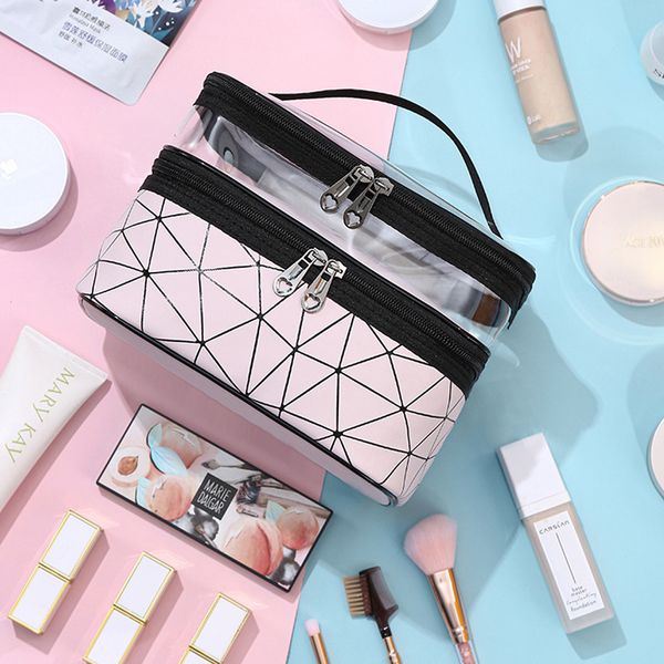 

multifunction pouch toiletry cosmetic bag makeup travel leather case organizer