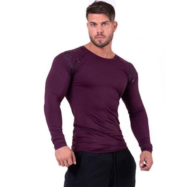 

men's designer yoga t-shirt sports outdoor fitness fit slim muscle men's long sleeve round neck breathable tight sweatshirt sale