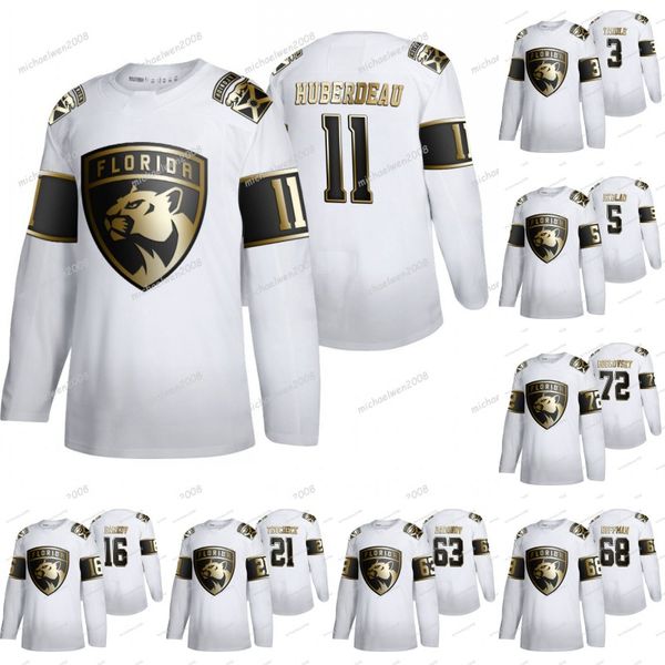 

72 sergei bobrovsky florida panthers golden edition jonathan huberdeau noel acciari aaron ekblad trocheck hoffman keith yandle luongo jersey, Black;red