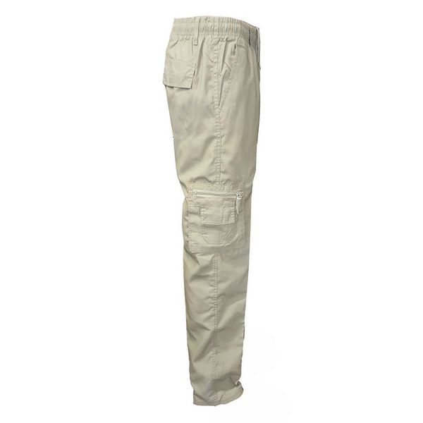 

lasperal casual drawstring full length cargo pants light men's trousers 2018 multi-pocket men's cargo pants summer and autumn, Black