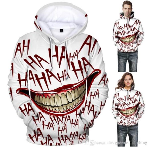 

ha letters print loose mens hoodies red mouth couples hooded sweatshirts fashion long sleeve mens clothing, Black
