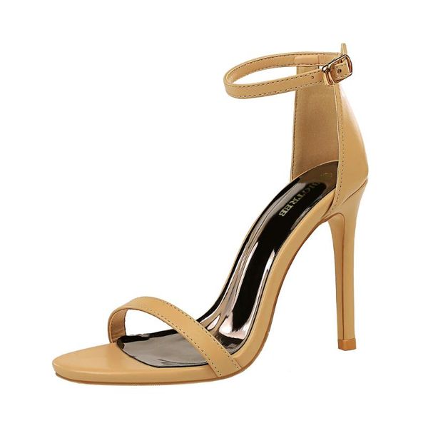 

wedding sandals 2020 summer women pumps sandals shoes style pu leather office sandal high heels shoes woman g0213, Black