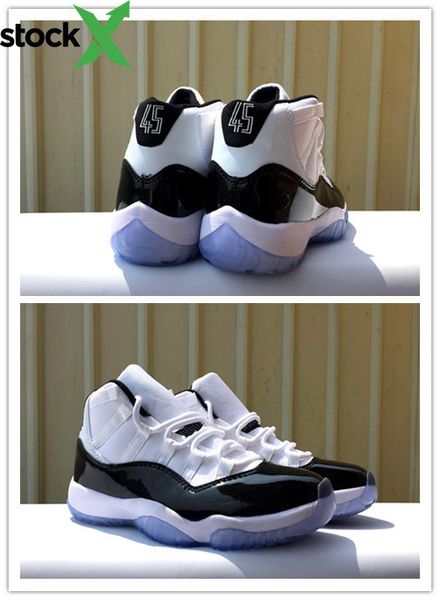 

wholesale 11 xi concord 45 black white men basketball shoes high women sneakers sports outdoor trainers fashion with box size 36-47