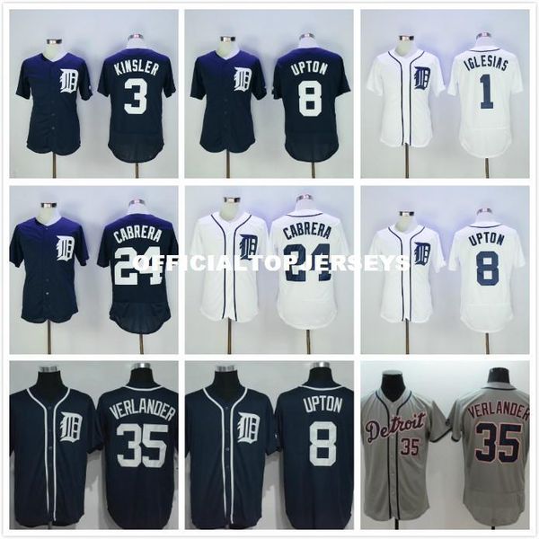 

1 jose iglesias 3 ian kinsler 8 justin upton 35 justin verlander jersey, Black;blue