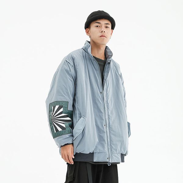 

f426 nasty blue haze colour winter coat fashion patch streetwear men's coats 2019 streetwearbrand clothing, Black