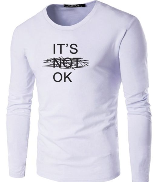 

fashion 2020 men's long-sleeved fashion cotton spring autumn clothes designer round neck sport tees male t shirts, White;black