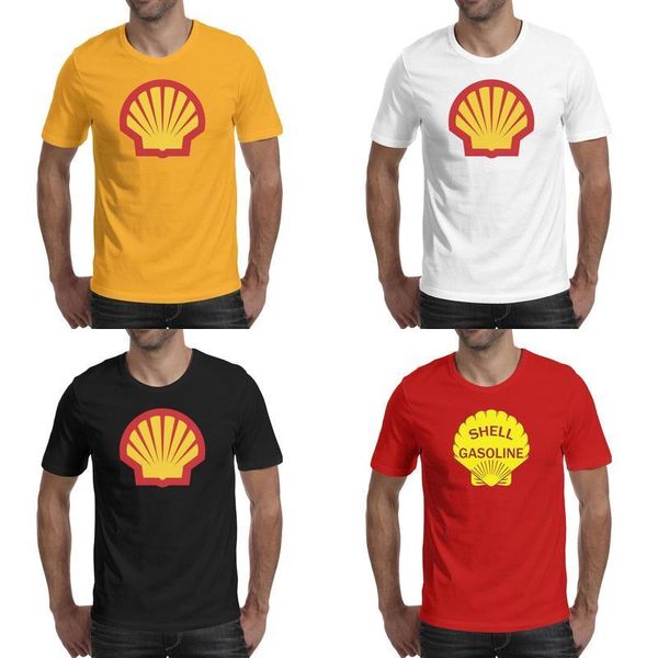 

mens shell gasoline logo company fashion t shirt printing sport cotton shirts humorous short sleeve tees symbol gasoline gas card, White;black