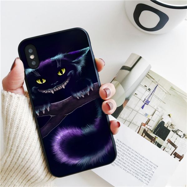 

coque luxury purple cheshire cat cover for iphone 11 pro xs max xr case for iphone 8 7 6s plus 5s se case soft silicone cover.