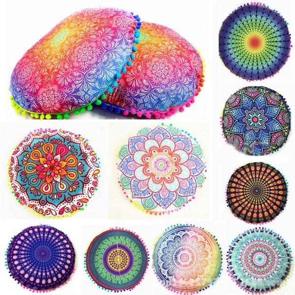 

new round cushion pillow covers mandala meditation floor pillows cover indian tapestry bohemian pouf throw round cushion cover 43cm fa2775