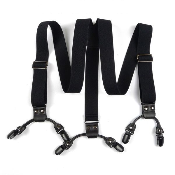 

6 clips black suspender ing, Black;white