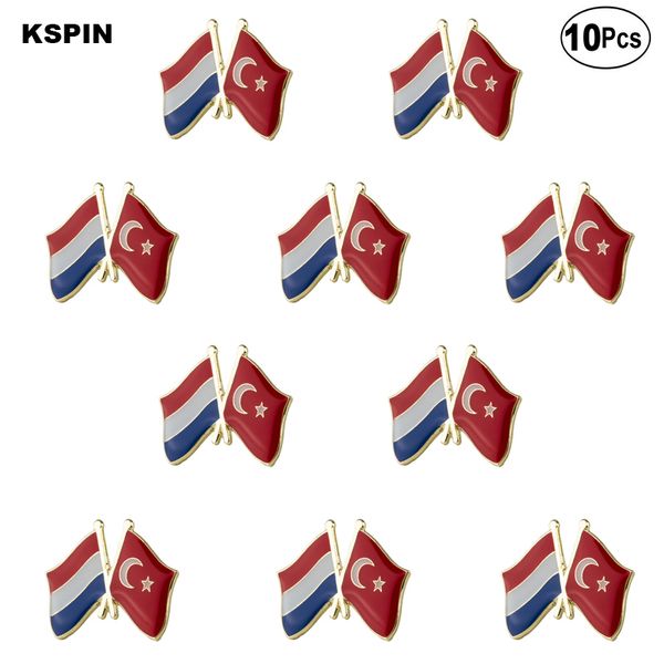 

netherlands and turkey lapel pin flag badge brooch pins badges 10pcs a lot, Gray