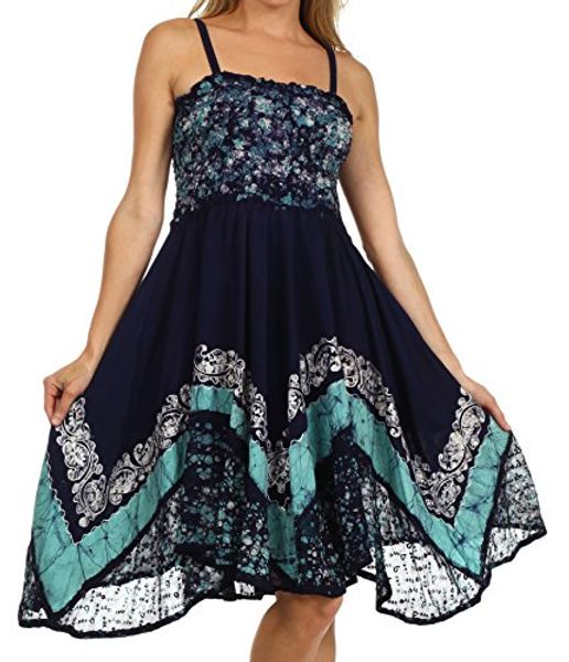 

sakkas aphrodite embroidered batik dress, Black;gray