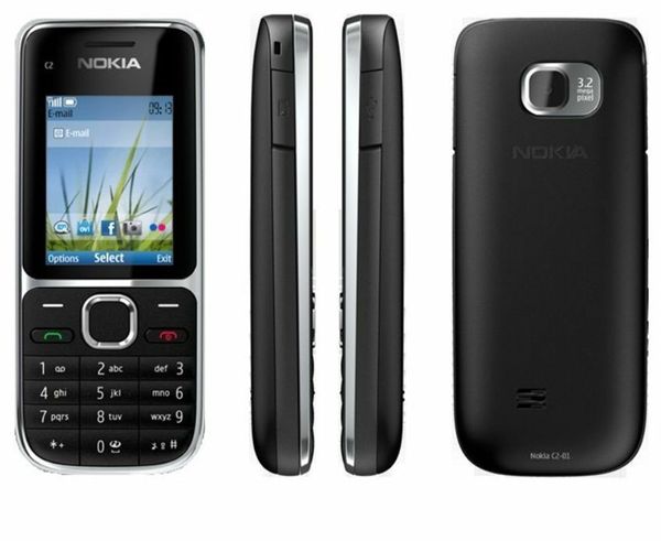 C2-01 Sbloccato Originale Nokia C2-01 1020mAh 3.15MP 3G Supporto Multi-Lingue GSM WCDMA 3G Rinnovato Telefono