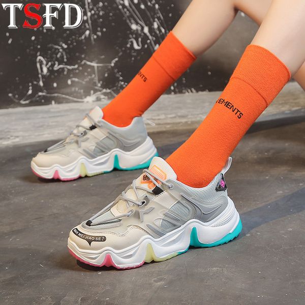 

lightweight sports sneakers lace up sport shoes woman thick bottom running shoe for women mesh breathable walking shoe white v16