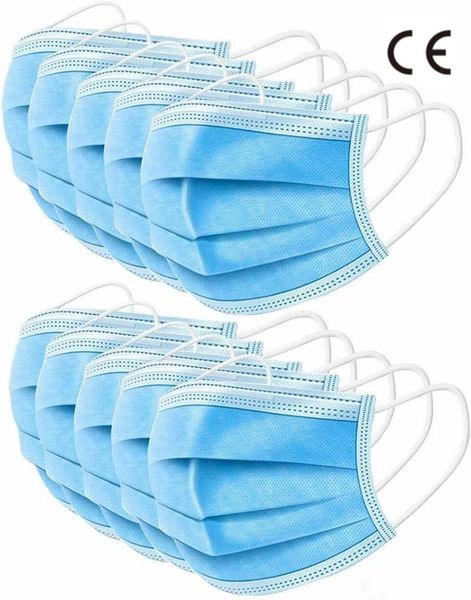 

ce dhl factory direct 3layer outdoor disposable face mask 3ply filter face mask anti-dust face respirator non woven protective ma