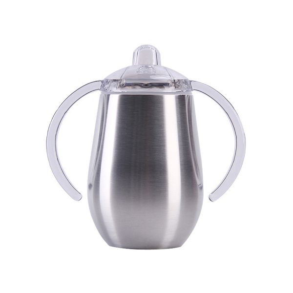 

10oz sippy cup stainless steel watr bottle double handles egg cups sucker cup double wall vacuum insulated flask wine mugs
