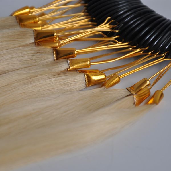 

30pcs 100% human virgin hair color ring for hair extensions and salon dyeing sample dye any color chart swatch rings