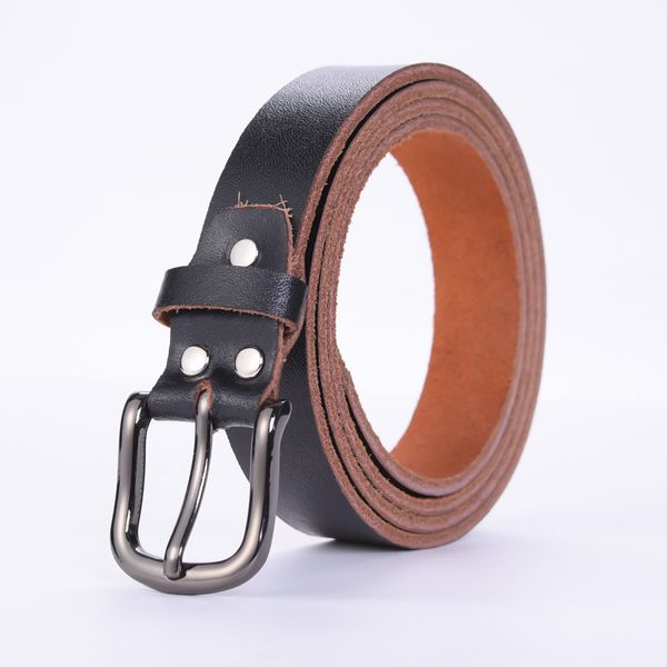 

6 packs new men's belt business leather belts first layer leather needle buckle belt manufacturers wholesale, Black;brown