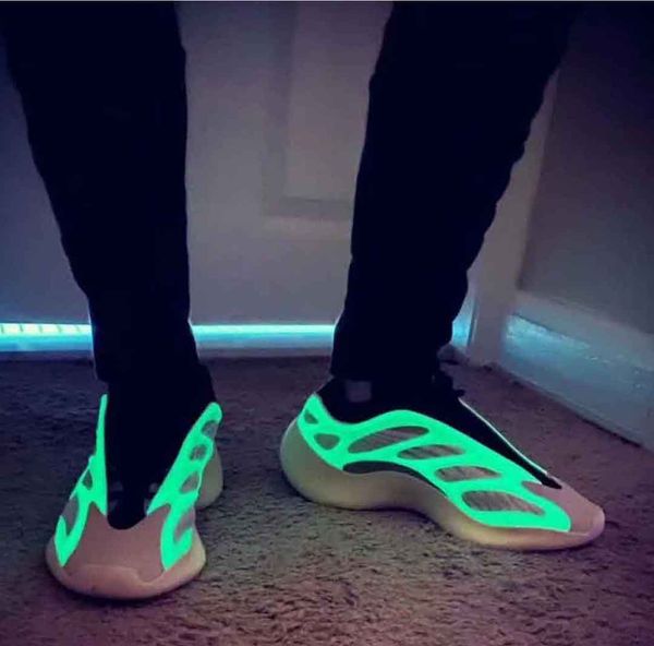 

700 v3 foam runner grey white skeleton green glow in the dark men mens designer running shoes sneakers