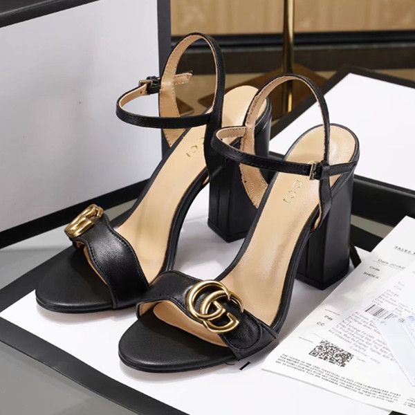 

branded women leather 10cm high heel sandal lady leather buckle strap rubber sole chunky heel sandal, Blue;gray