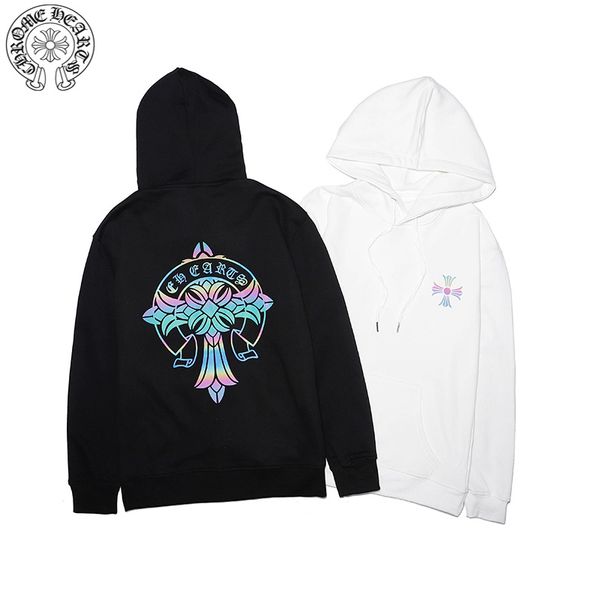 

chromes hearts tide brand sweater mens designer hoodie high end colorful printed hoodie men and women couple t-shirt cotton sweatshirt, White;black