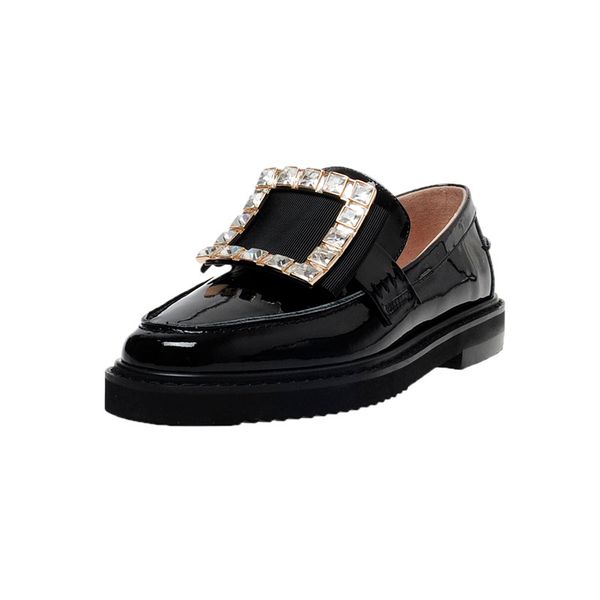 

classic women genuine leather pumps with round toes 2020 spring autumn casual shoes woman basic female shoes, Black