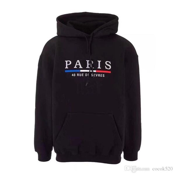 

19FW Luxury Mens конструктора высокого качества Толстовки известная марка Мужчины Женщины Пары Повседневный пуловер Толстовка Mens конструктора Hoodie Black White