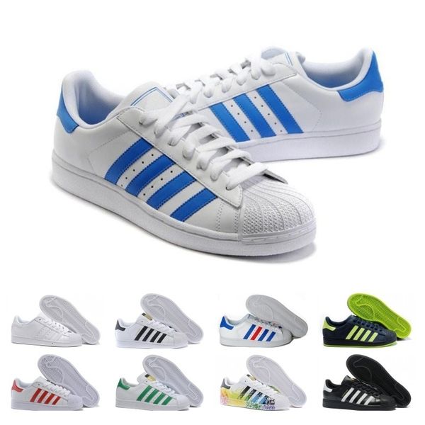 

2019 super star white hologram iridescent junior superstars 80s pride womens mens trainers superstar designer casual shoes us 5-10