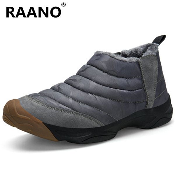 

plus size 35-46 winter men women snow boots waterproof lightweight man desert boots fur plush warm ankle booties, Black