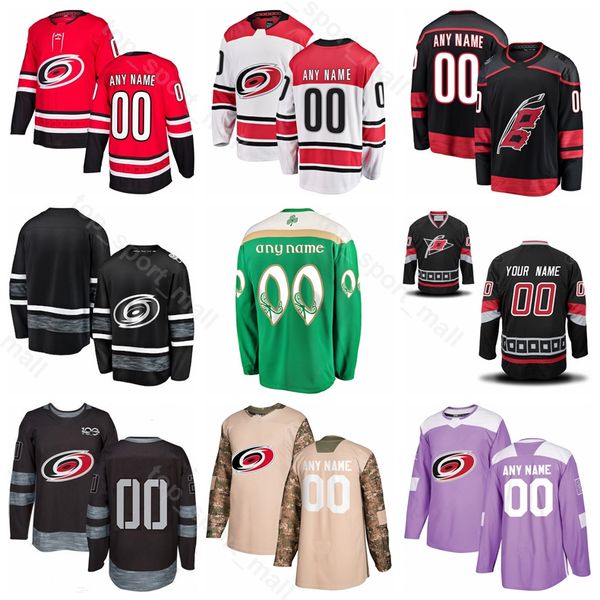 

carolina hurricanes hockey 56 erik haula jersey 22 brett pesce 11 staal 14 justin williams justin faulk 20 sebastian aho patrick marleau, Black;red
