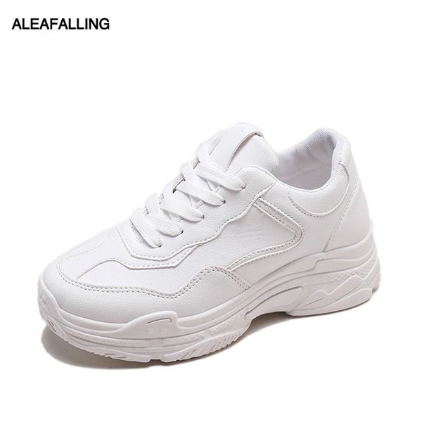 

aleafalling simple women boots lace up cute white simple smart shoes girl's thicken sole pu leather spring autumn boots wbt238, Black