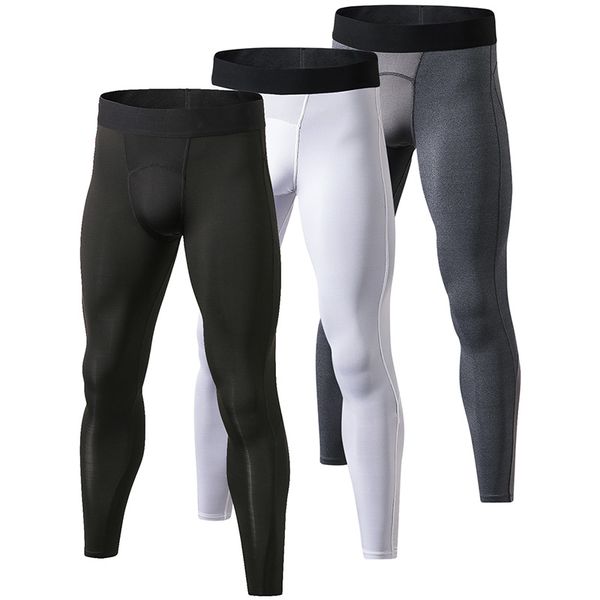 

yd 3pcs men's running pants compression tights quick dry leggings hombre fitness trousers sweat pants bodybuilding running, Black;blue