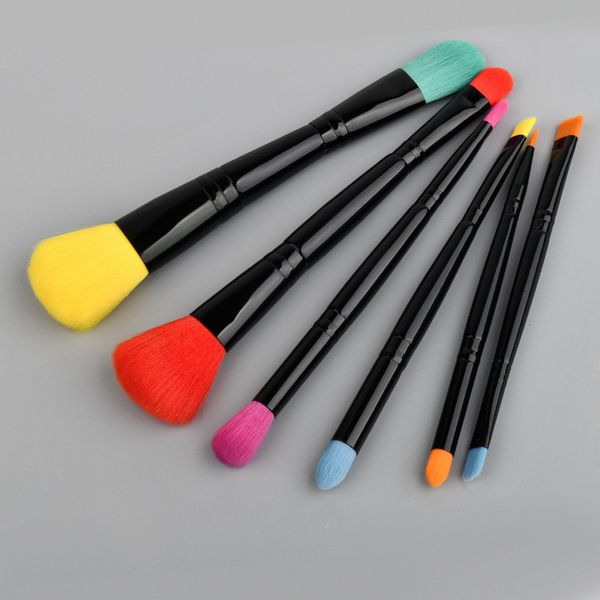

makeup professional brushes 6pcs double rainbow makeup brush set eyebrow brush blush eyeshadow colorful tools