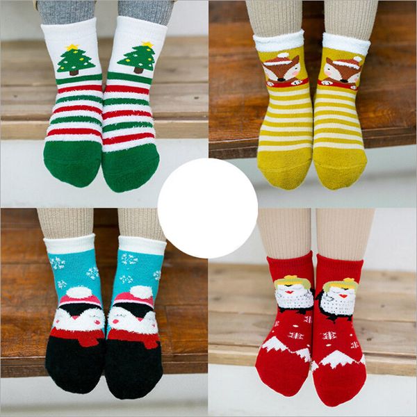 

3 pairs christmas toddle kids boys stocking fashion striped cartoon soft warm stocking kids casual cotton stockings