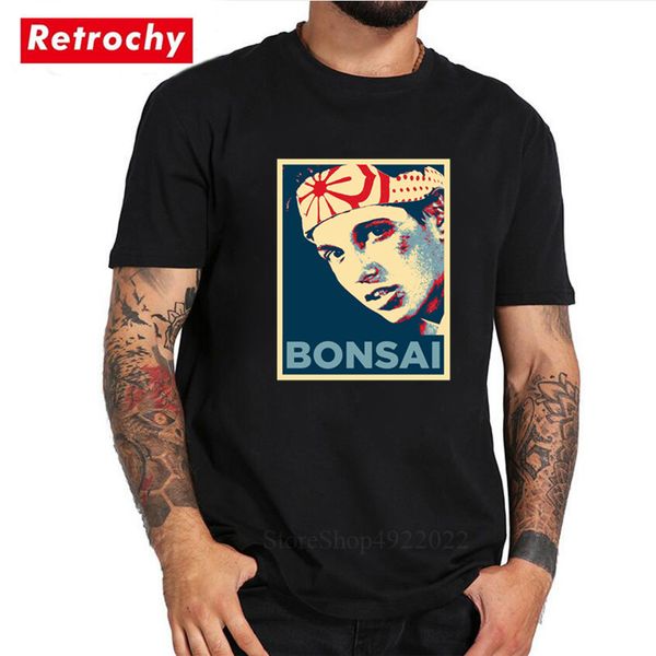 

new cobra kai retro t-shirt homme t shirt miyagi do bonsai of hope tshirt karate kid martialer arts japan 80's, White;black