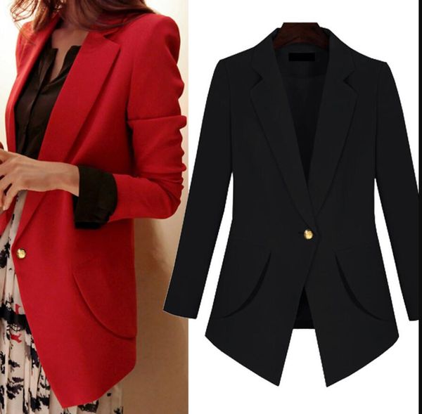

s to 6xl new 2 colors design women's slim long sleeve fat puls size jacket metal buckles blazer retro shawl collar outwear, White;black