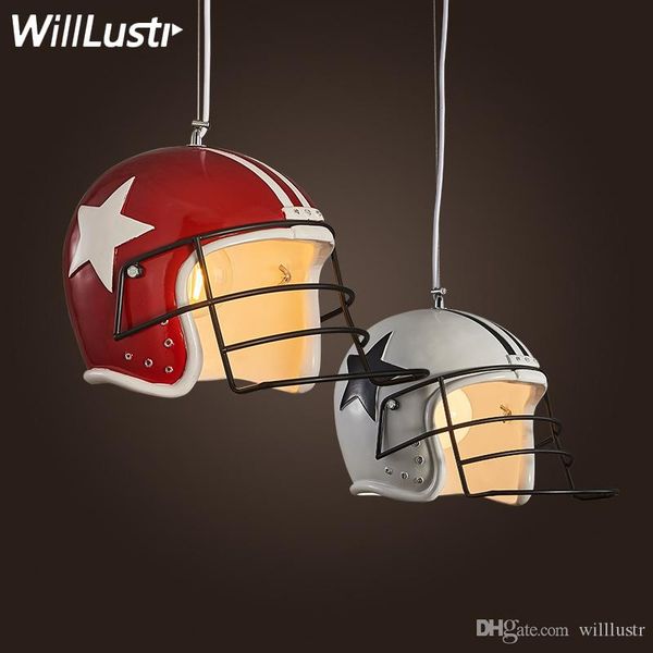 

modern helmet pendant lamp football helmet suspension light resin material lighting dinning room restaurant l loft shop showcase