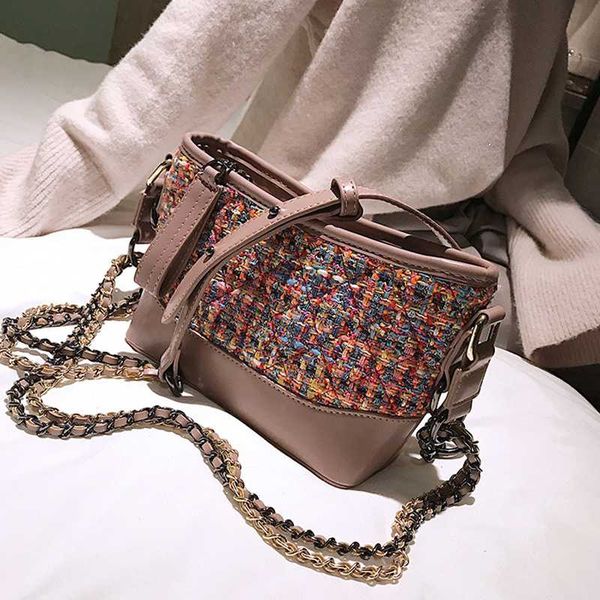 

luxury women bags designer tweed shoulder bags chains clutch crossbody for women