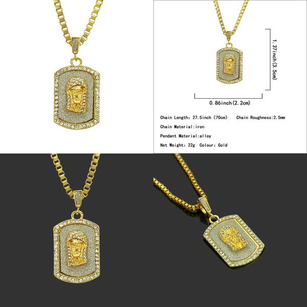 

18 k color electroplate full drill necklace men and women hip-hop pendeloque cut accessories iced out pendant rosary necklaces, Silver