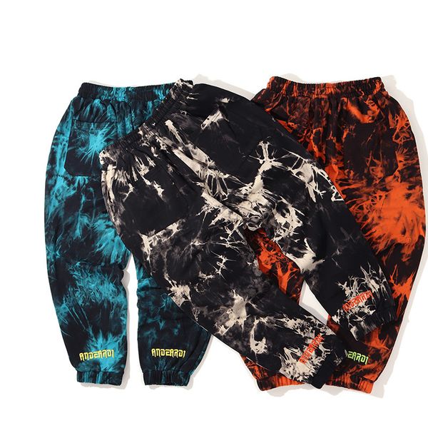 

2019 autumn new casual pants men's loose-fit tie-dye gradient loose-fit sports pants sweatpants fashion trend loose comfortable, Black