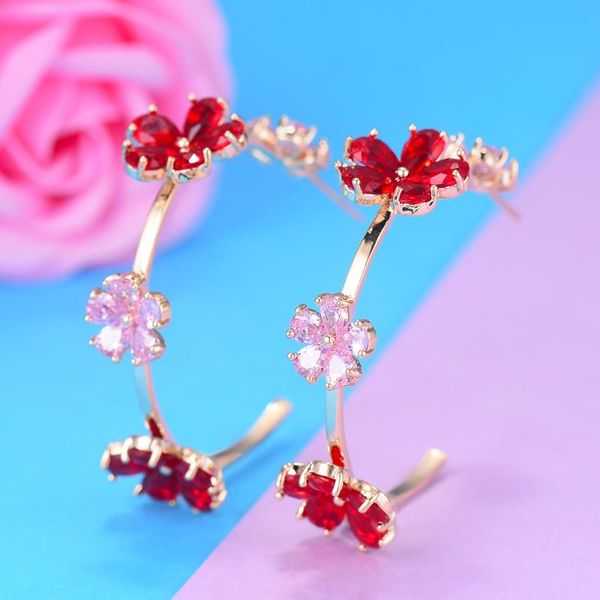 

godki personality round cubic zircon cz circle hoop earrings for women wedding fashion jewelry trendy party retro hoop earrings, Golden;silver