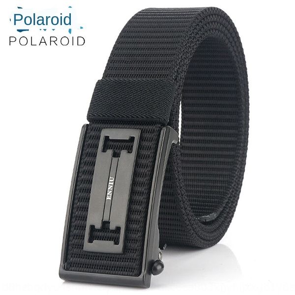 

non-perforated toothless alloy automatic canvas buckle youth canvas belt men's nylon casual all-match fashion belt, Black;brown