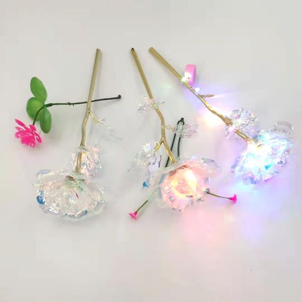 

24k gold foil rose flower simulation flower lantern gift box exquisite novel valentine's day gift storage box set