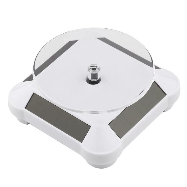 

солнечная витрина 360 turntable вращающихся ювелирных изделий часов кольцо телефона подставка дисплей организатор держатель черный белый