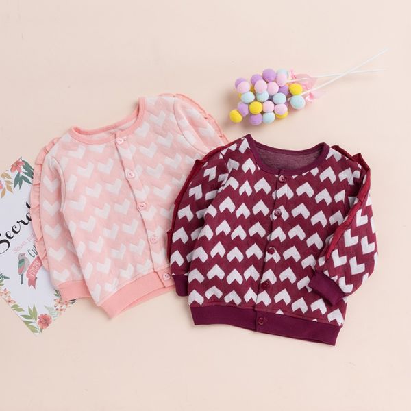 

newborn infant kids baby girls clothes button knitted sweater cardigan coat warm cotton coat jacket, Blue;gray
