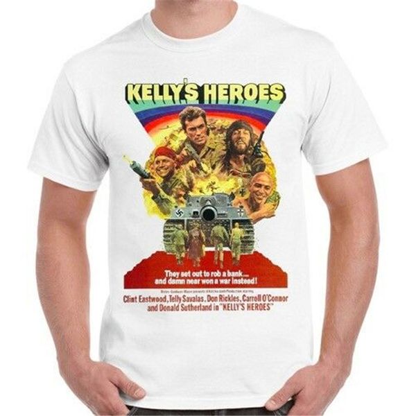 

kelly's heroes clint eastwood oddball war soldier movie 70s retro t shirt bodybuilding tee tshirt, White;black