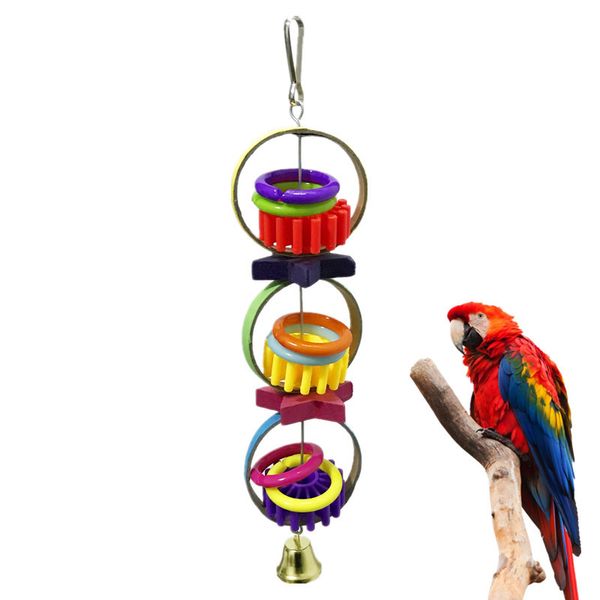 

parrot second nibbling toys colorful rings bite strings bird toys cross border for